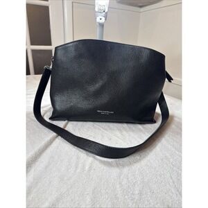 Viola Castellani Womens Black‎ Pebble Italian Leather Hobo Bag